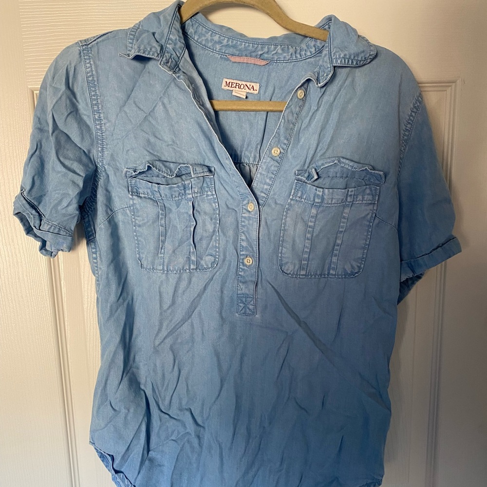 Blue button down shirt